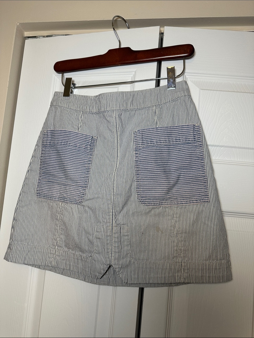 Pilcro Blue & White Striped Skirt
